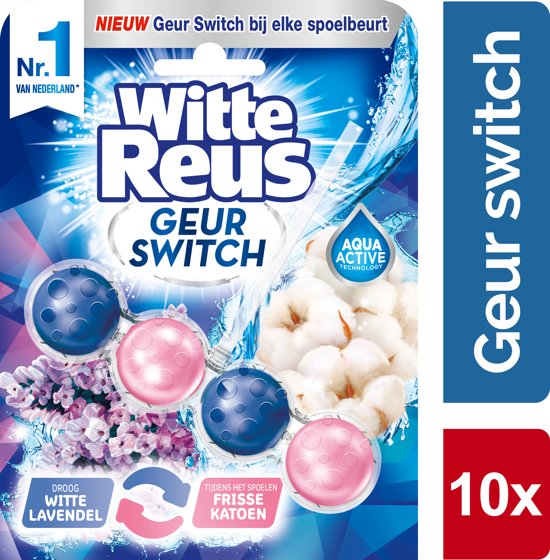 Witte Reus Toiletblok Geur Switch - Lavendel Katoen